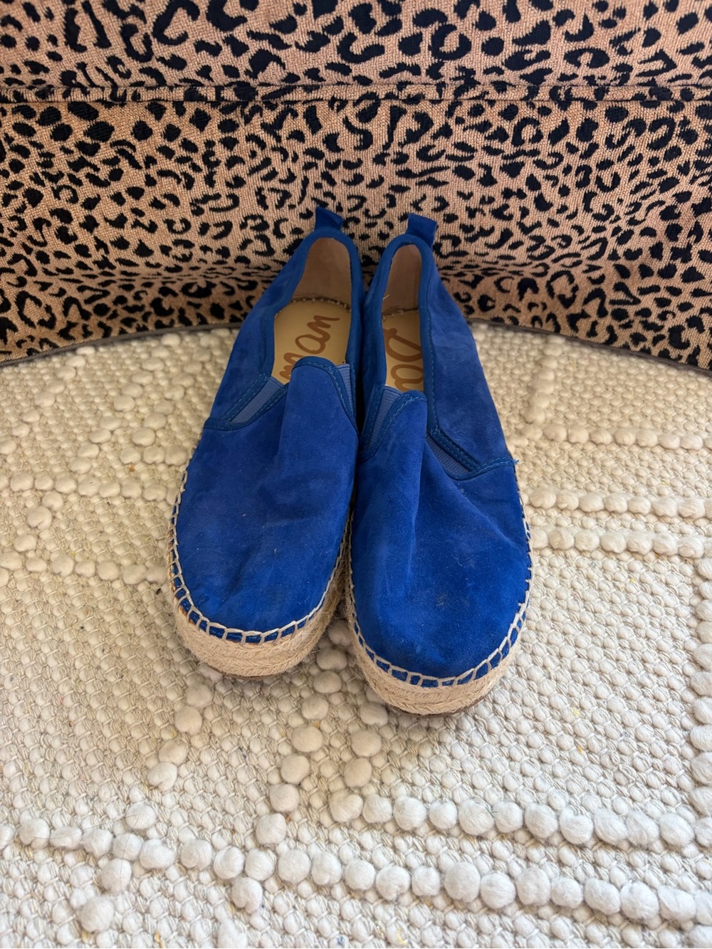 Blue Suede Platform Sam Edelman Slip-Ons